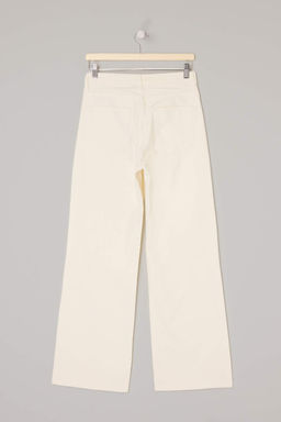 Beyaz Gabardin Basic Wide Leg/Genis Paca Pantolon TWOSS26PL00098 - Trendyolmilla фото 2