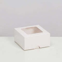 Цена за 10 шт. Коробка складная, крышка-дно, с окном, белая, 10 х 10 х 5 см