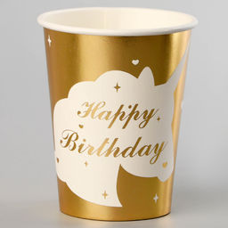 Стаканы бумажные Единорог, 6 шт., цвет золото