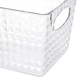 Корзина - органайзер для хранения "СКРЭДДИ", прозрачная, 21.8*17.8*14.5см (пластик АВС)