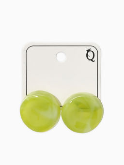 Цена за 3 шт. Серьги пластик «Леденец», d=2 см, с разводами белыми, зелёные