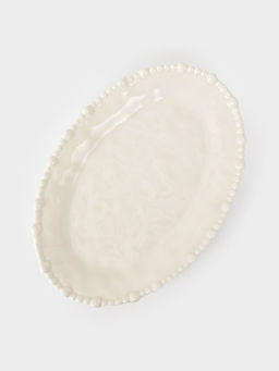 Блюдо сервировочное «Облако», 24×16.5×2.5 см, керамика, молочное