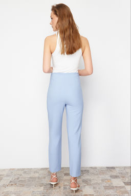 TRENDYOLMILLA Siyah Cigarette Kal?p Pensli Yuksek Bel Bilek Boy Dokuma Kumas Pantolon TWOSS20PL0515  фото 21