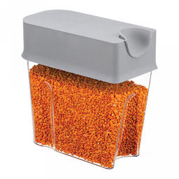 Банка для сыпучих продуктов пластмассовая Фолд 1,6л, 18,5х9х18,5см, смоки (Россия) - Домашняя мода фото 3