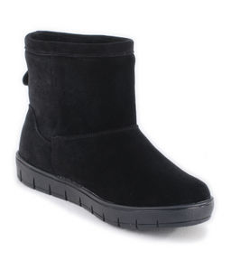 Унты женские на литой подошве Замша, овчина, черные - Roshva фото 6