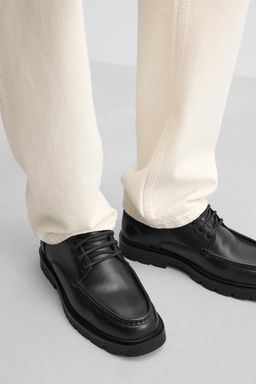 LEATHER SHOES WITH MOC TOE - Zara фото 4