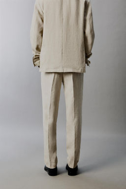 100% LINEN SUIT TROUSERS - Zara фото 11