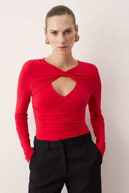 TRENDYOLMILLA Siyah Cut Out/Pencere Detayl? Orme Body TPRAW24BD00000  фото 19