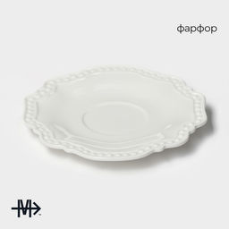 Блюдце фарфоровое Magistro «Сюита», d=15,6 см, цвет белый