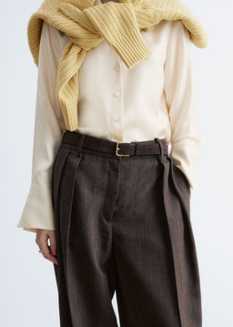 Pantalones de lana con pliegues marcados - H&m фото 6