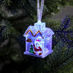 Ёлочная игрушка Домик, 7 см, от батареек, свечение мульти (RGB) - Luazon lighting фото 2