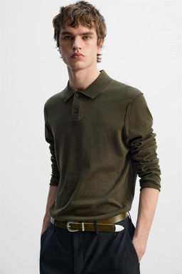 KNIT WOOL-COTTON POLO SHIRT - Zara фото 15