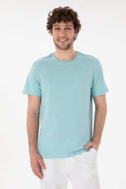 Erkek Regular Fit Bisiklet Yaka Aqua Basic Ti__rt Sepette S_rpriz _ndirim