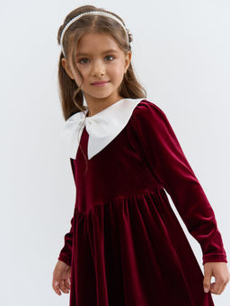 Платье бархатное с фонариками Вишневый джем - Bungly фото 6