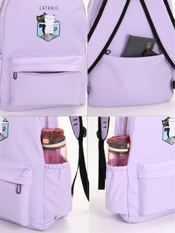 Рюкзак школьный на молнии, с карманами, с принтом, размер 30?12?43 см, розовый