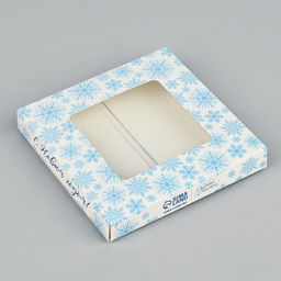 Цена за 5 шт. Коробка для шоколада новогодняя «Спешу поздравить», с окном, 10×1×10 см