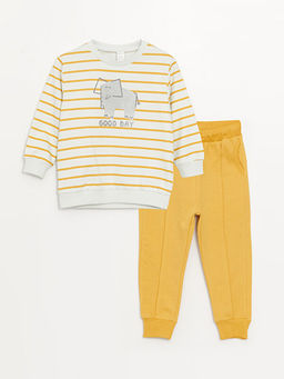 Bisiklet Yaka Uzun Kollu Erkek Bebek Sweatshirt ve Pantolon 2li Tak?m