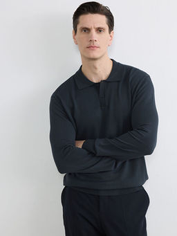 Polo Yaka Triko Erkek Kazak