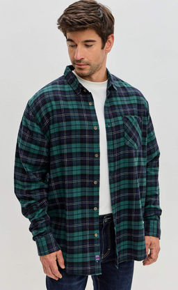 Рубашка F521-0460 green-blue - Fine joyce фото 2
