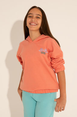 U. S. Polo Assn Толстовка с капюшоном цвета лосося для девочек - U.s. polo assn фото 13