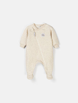 Комбинезон косуха с закрытой ножкой "Ванильный пудинг" утепленный 0+