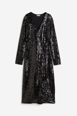 Vestido cruzado de lentejuelas