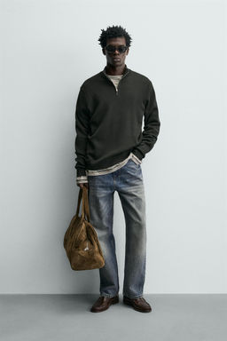 COTTON QUARTER-ZIP JUMPER - Zara фото 3