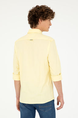 Мужская желтая базовая рубашка с длинным рукавом Неожиданная скидка в корзине - U.s. polo assn фото 5