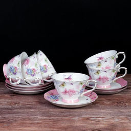 Чайный набор 12 предметов 250 мл на ножке / RS/12-FY22005 /уп 8/ - Галеонтрейд фото 3