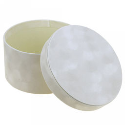 Коробка подарочная, набор 3 штуки: 11х11х8,5см; д17,5х10см; 23,5х21х11см "Бархат" белый (Китай)