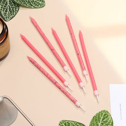 Свечи для торта Блестящая вечеринка, 6 шт., розовые, высокие