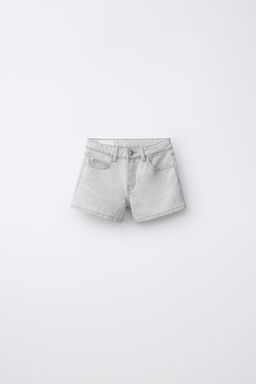 BERMUDA DENIM STRASS / Gris