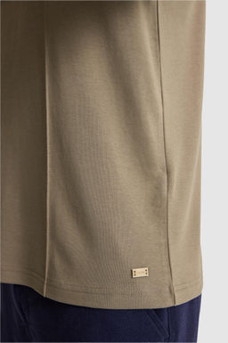 Erkek Haki Comfort Fit Bisiklet Yaka Ti__rt
