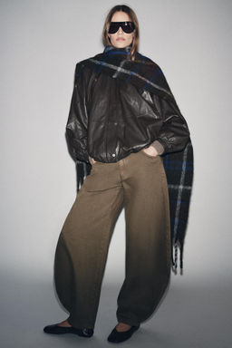 ZW COLLECTION LEATHER EFFECT BOMBER JACKET