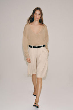JERSEY PUNTO FINO ESCOTE PICO / rosa claro - Zara фото 4