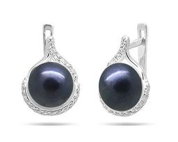 Серьги из серебра жемчуг, С1541ч