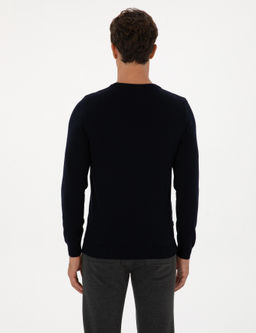 Lacivert Slim Fit Bisiklet Yaka Basic Triko Kazak - Pierre cardin фото 5