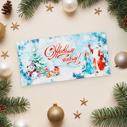 Цена за 10 шт. Конверт для денег «С Новым Годом!», 16×8 см