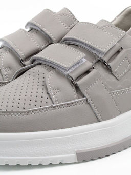 03-C138-3A GRAY Полуботинки спортивные женские (натуральная кожа)
