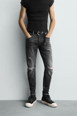 JEANS SKINNY FIT ROTOS / Gris - Zara фото 2