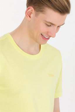 U. S. Polo Assn Мужская светло-желтая базовая футболка с круглым вырезом - U.s. polo assn фото 10