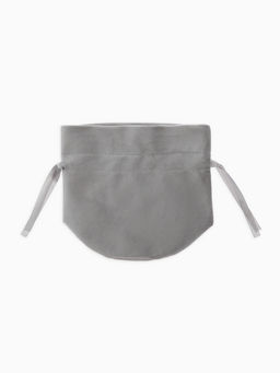 Цена за 10 шт. Мешочек бархатный с бусиной, 13х9 см, серый (фас. 10 шт)