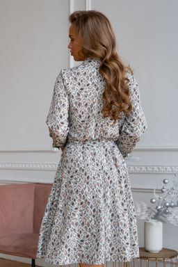 Платье Open Style 5542 белый/серый