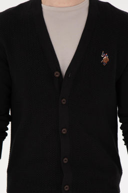 Мужской черный базовый трикотажный кардиган Неожиданная скидка в корзине - U.s. polo assn фото 6