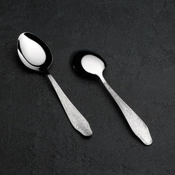 Цена за 6 шт. Ложка столовая «Дубрава», длина 19.6 см, толщина 2 мм, цвет серебряный