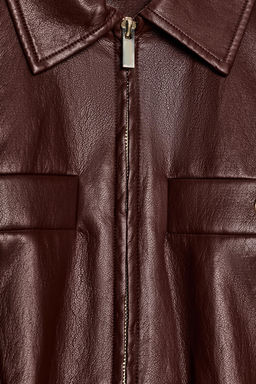 FAUX LEATHER JACKET WITH ELASTICATED WAIST - Zara фото 16