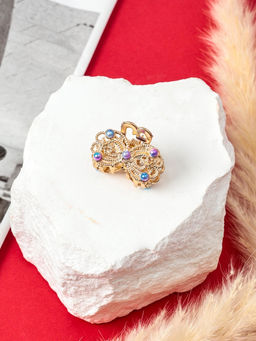 Цена за 6 шт. Крабик для волос «Адель», бант, 2.5 см, золото