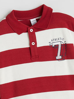 Polo Yaka ?izgili Erkek ?ocuk Sweatshirt