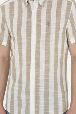 Мужская рубашка цвета хаки с коротким рукавом Неожиданная скидка в корзине - U.s. polo assn фото 6