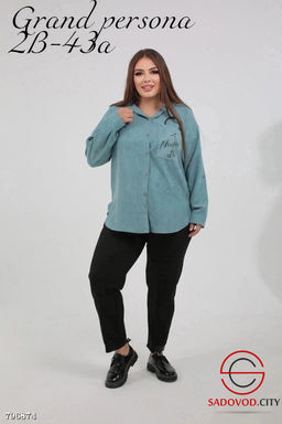 Стильная рубашка выполнена из микровельвета - Bruno фото 3